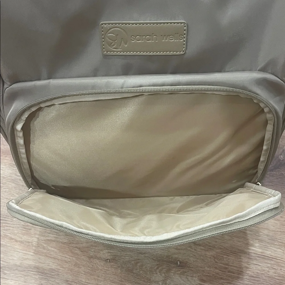 Sarah Wells Taupe Baby Backpack Diaper Bag